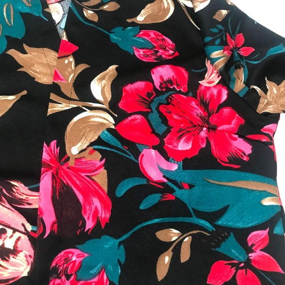 Shein Floral Open-Front Cropped Cardigan – Black Multicolor - Picture 4 of 14